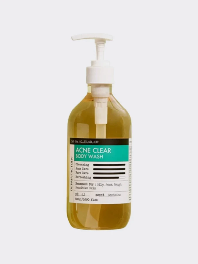 Противовоспалительный гель для душа с салициловой кислотой Derma Factory Acne Clear Body Wash
