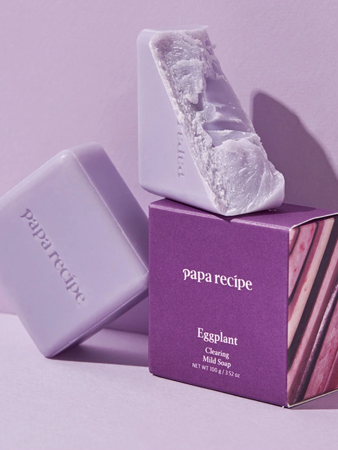 Мягкое очищающее мыло для умывания с экстрактом баклажана Papa Recipe Eggplant Clearing Mild Soap