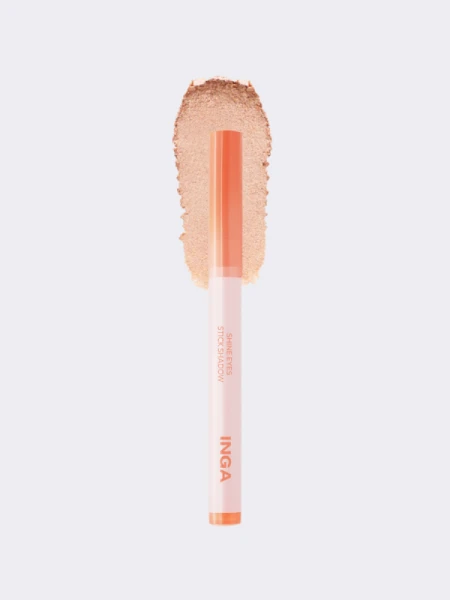 Мерцающие тени для век в формате карандаша INGA Shine Eyes Stick Shadow Dew Peach