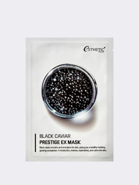 Тканевая маска для лица с черной икрой ESTHETIC HOUSE Black Caviar Prestige EX Mask
