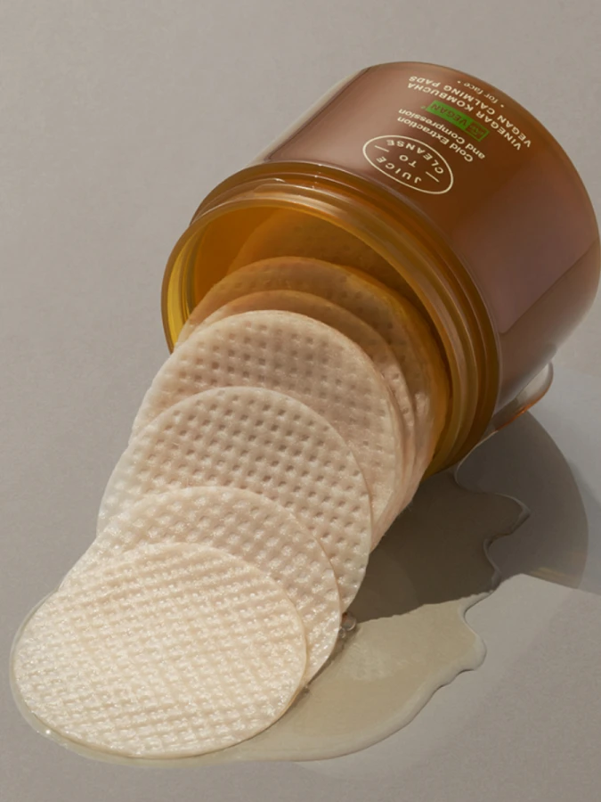 Успокаивающие тонер-пэды с экстрактом комбучи Juice To Cleanse Vinegar Kombucha Vegan Calming Pads