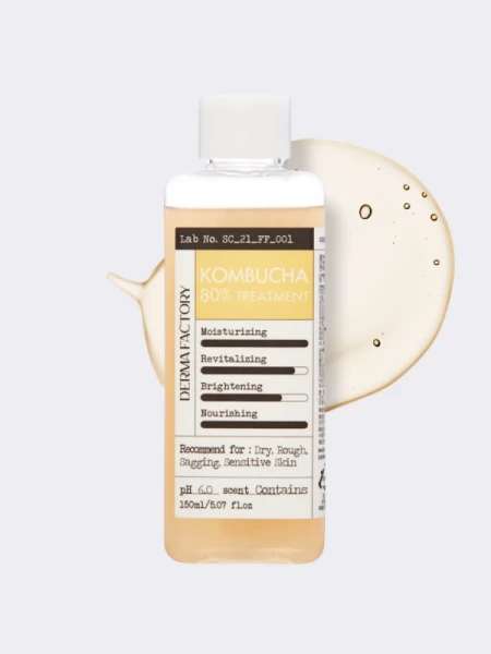 Питательный тонер-эссенция с экстрактом комбучи Derma Factory Kombucha 80% Treatment