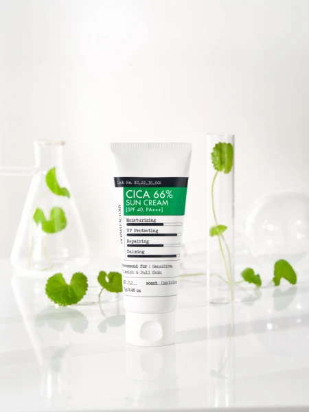Cолнцезащитный крем с экстрактом центеллы Derma Factory Cica 66% Sun Cream SPF40 PA+++