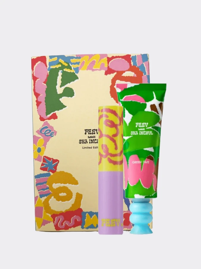 Лимитированный бокс со средствами для губ и рук FEEV Cha In Chul Collaboration Box #5 Green Dive + Comely Pink