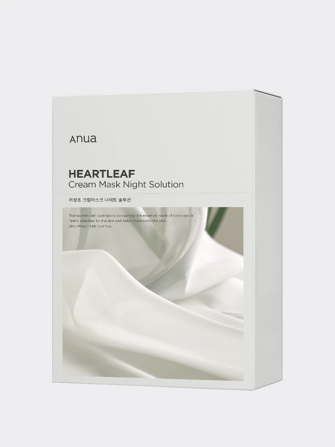 Набор укрепляющих тканевых масок для лица с керамидами ANUA Heartleaf Cream Mask Night Solution Set