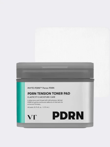Восстанавливающие тонер-диски с ПДРН для сияния кожи VT PDRN Tension Toner Pad