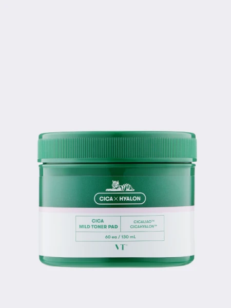 Успокаивающие тонер-пэды с центеллой VT Cosmetics Cica Mild Toner Pad Успокаивающие тонер-пэды с центеллой VT Cosmetics Cica Mild Toner Pad