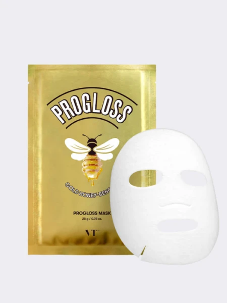 Питательная тканевая маска с золотом и прополисом VT Cosmetics Progloss Mask Питательная тканевая маска с золотом и прополисом VT Cosmetics Progloss Mask