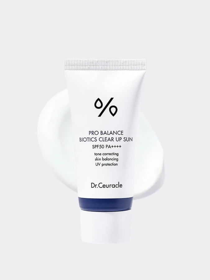 Солнцезащитный осветляющий крем с пробиотиками Dr.Ceuracle Pro Balance Biotics Clear Up Sun SPF 50+ PA++++