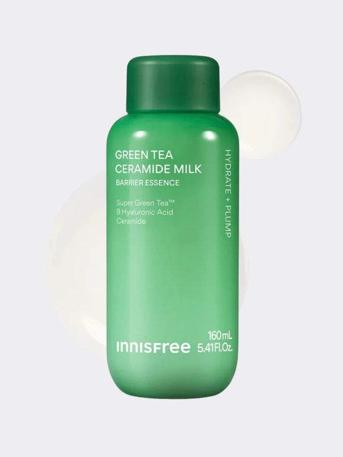 Молочный тонер-эссенция с керамидами и экстрактом зеленого чая innisfree Green Tea Ceramide Milk Barrier Essence 