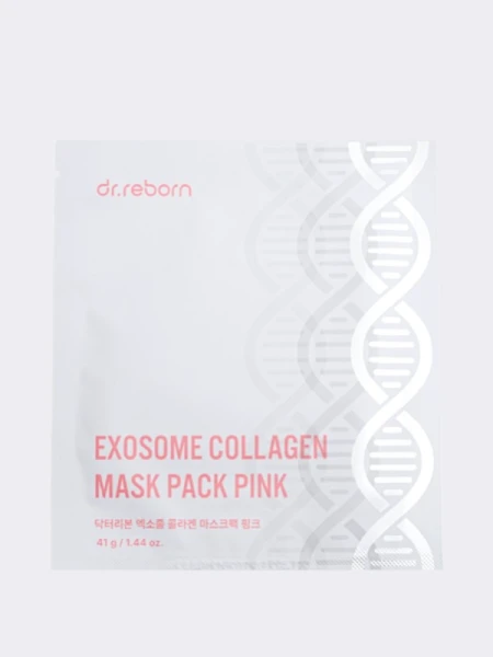Осветляющая гидрогелевая маска экзосомами и бисабололом DR.REBORN Exosome Collagen Mask Pack Pink