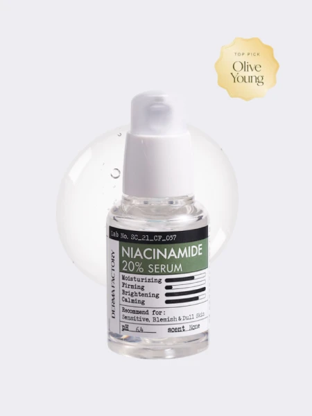 Успокаивающая сыворотка для лица с ниацинамидом Derma Factory Niacinamide 20% Serum