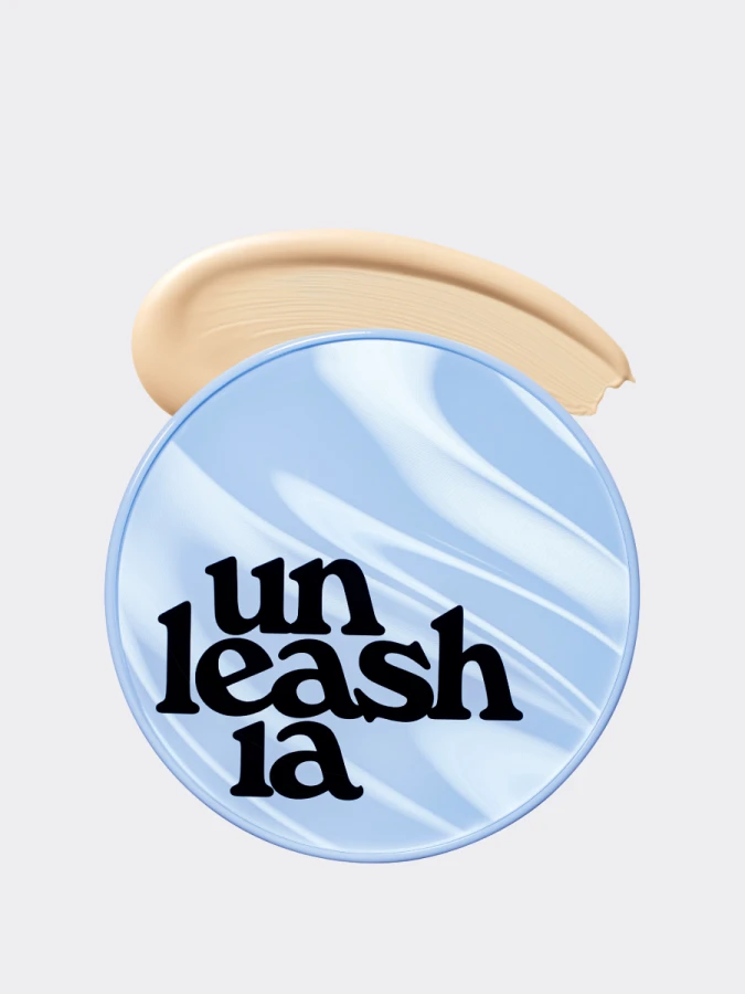 Тональный кушон с полуматовым финишем UNLEASHIA Babe Skin Baby Blue Cushion 21N Fluffy