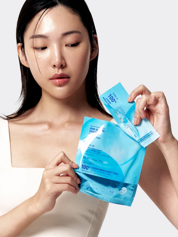 Увлажняющая маска-бустер со спикулами и гиалуроновой кислотой VT Hydrop Reedle Shot 100hL 2-Step Hydrogel Mask