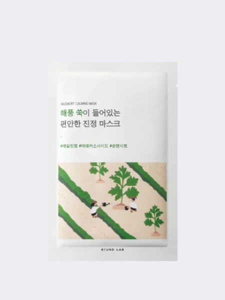 Успокаивающая тканевая маска для лица с экстрактом полыни Round Lab Mugwort Calming Sheet Mask