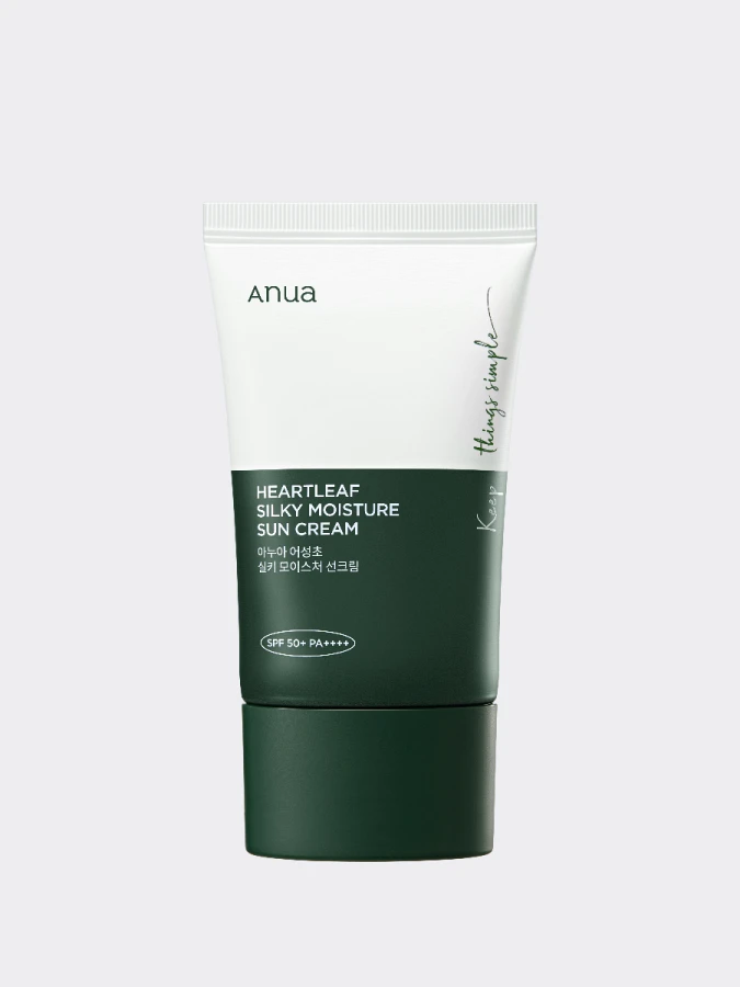 Солнцезащитный крем с экстрактом хауттюйнии ANUA Heartleaf Silky Moisture Sun Cream SPF50+ PA++++