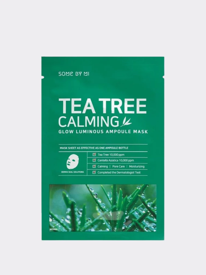 Успокаивающая тканевая маска для лица с экстрактом чайного дерева Some By Mi Tea Tree Calming Glow Luminous Ampoule Mask