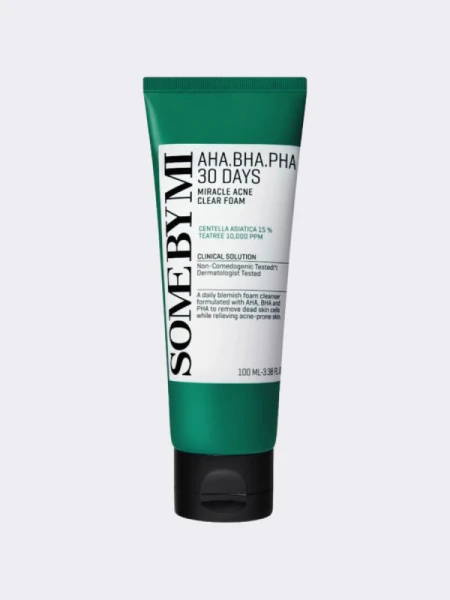 Пенка для проблемной кожи с кислотами Some By Mi AHA-BHA-PHA 30 Days Miracle Acne Clear Foam Пенка для проблемной кожи с кислотами Some By Mi AHA-BHA-PHA 30 Days Miracle Acne Clear Foam