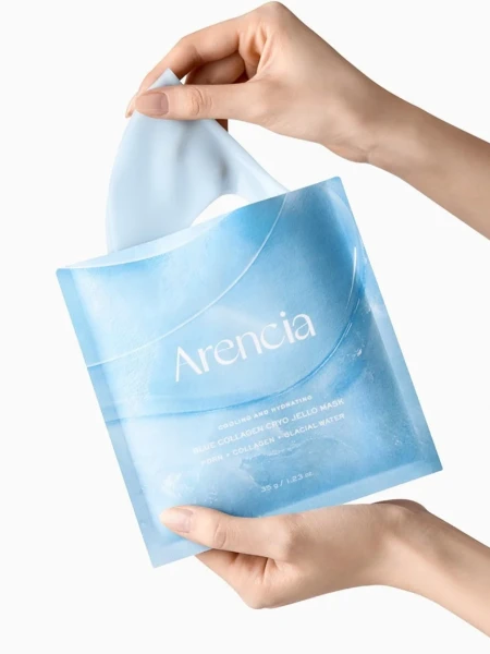 Восстанавливающая гидрогелевая маска с коллагеном и ПДРН Arencia Blue Collagen Cryo Jello Mask