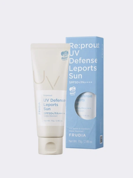 Минеральный солнцезащитный крем для лица FRUDIA Re:proust UV Defence Leports Sun SPF50+ PA++++ Минеральный солнцезащитный крем для лица FRUDIA Re:proust UV Defence Leports Sun SPF50+ PA++++