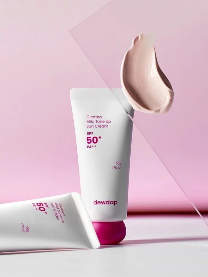 Солнцезащитный крем с тональным эффектом dewdap Cicatea Mild Toneup Suncream