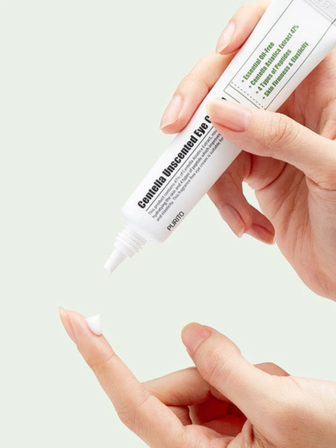 Подтягивающий крем для век без отдушек с центеллой и пептидами Purito Centella Unscented Eye Cream