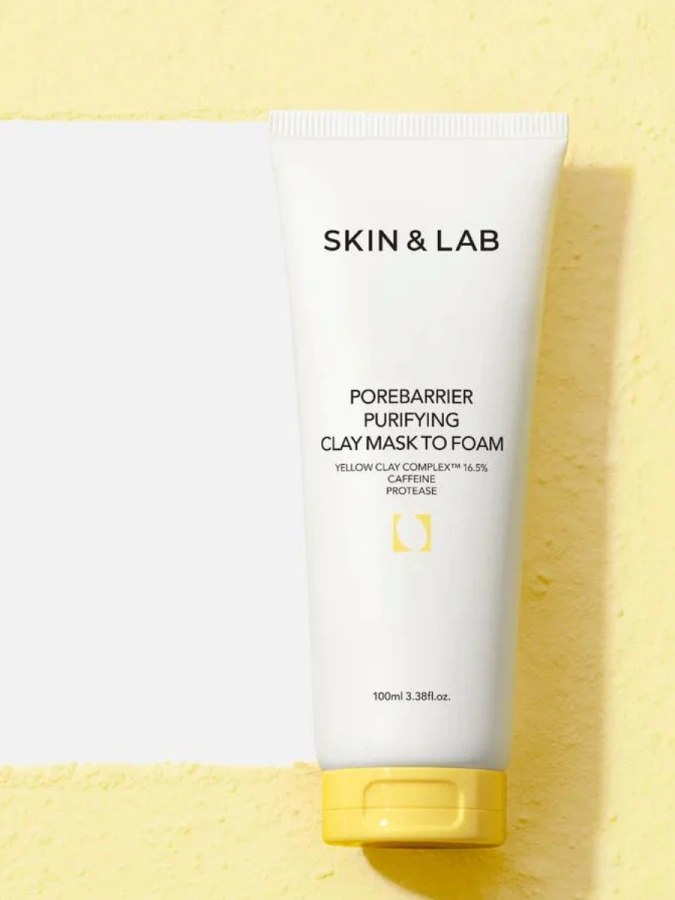 Очищающая маска-пенка для умывания с желтой глиной SKIN&LAB Porebarrier Purifying Clay Mask to Foam