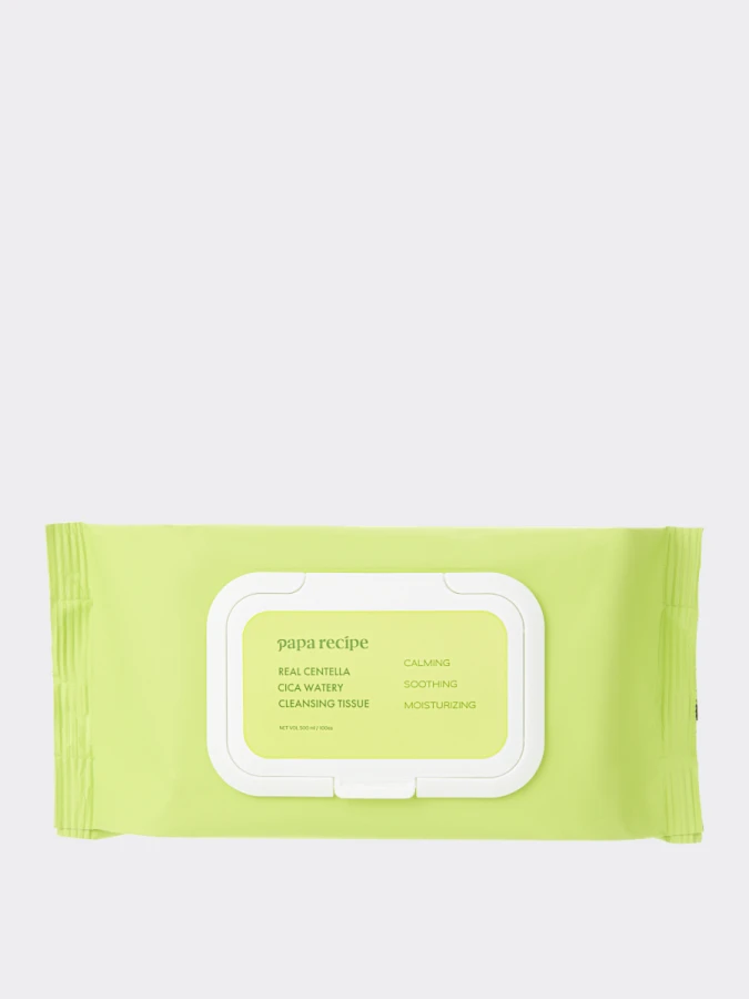 Очищающие салфетки для лица с экстрактом центеллы Papa Recipe Real Centella Cica Watery Cleansing Tissue
