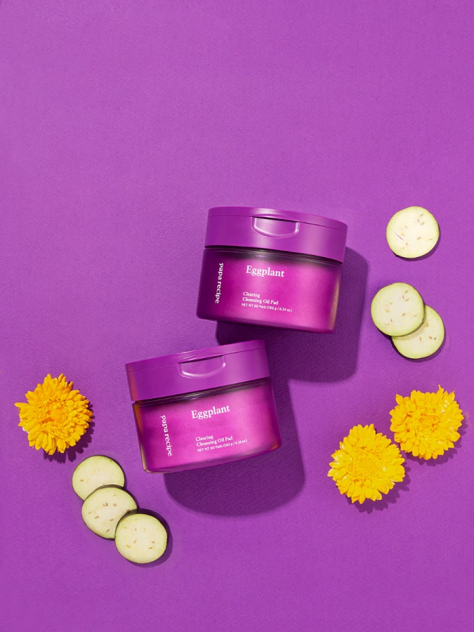 Гидрофильные очищающие пэды с экстрактом баклажана Papa Recipe Eggplant Clearing Cleansing Oil Pad