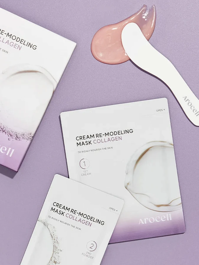 Набор альгинатных масок с коллагеном для упругости и сияния кожи Arocell Cream Remodeling Mask Collagen