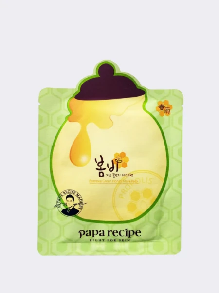 Восстанавливающая тканевая маска для лица с мёдом и экстрактом авокадо Papa Recipe Green Bombee Honey Mask Pack Восстанавливающая тканевая маска для лица с мёдом и экстрактом авокадо Papa Recipe Green Bombee Honey Mask Pack