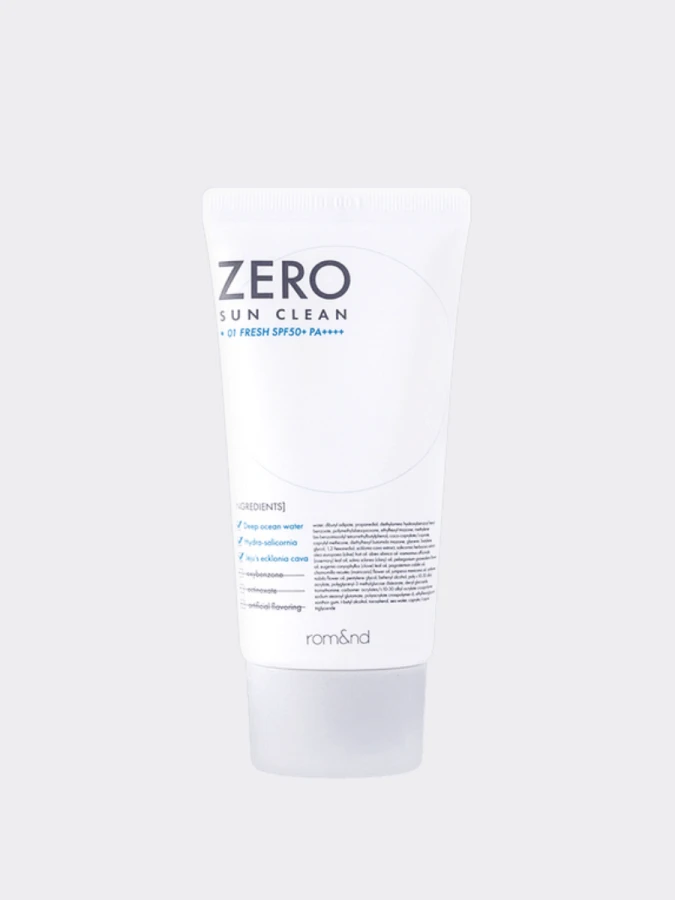 Лёгкий освежающий солнцезащитный крем rom&nd Zero Sun Clean 01 Fresh SPF50+PA++++