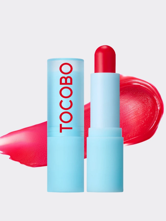 Увлажняющий оттеночный бальзам для губ в вишнёвом оттенке TOCOBO Glass Tinted Lip Balm 011 Flush Cherry