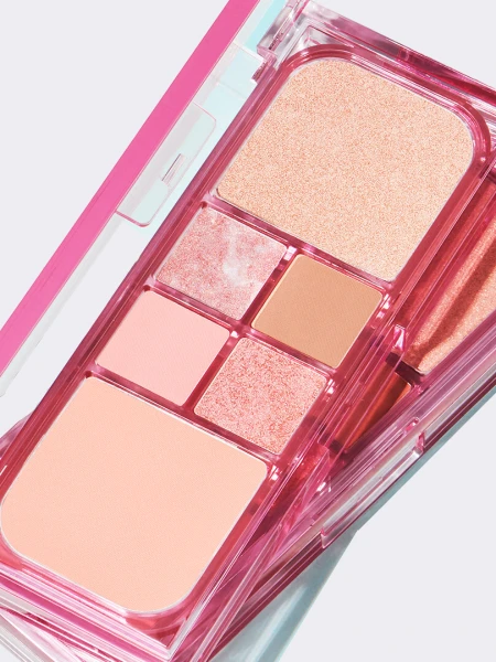 Палетка для глаз и лица AMUSE Vegan Face All Palette 02 Peach Glow