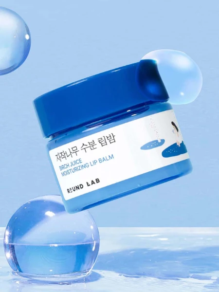 Набор: Увлажняющий бальзам для губ с берёзовым соком + кисть Round Lab Birch Juice Moisturizing Lip Balm