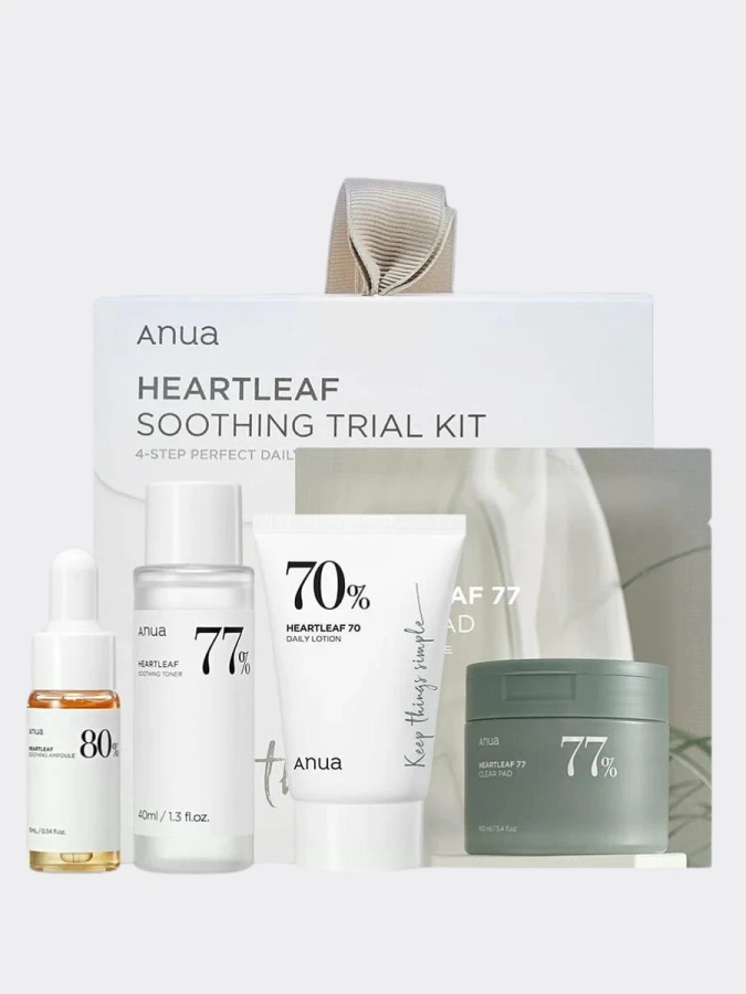Набор миниатюр для ухода за кожей с экстрактом хауттюйнии ANUA Heartleaf Soothing Trial Kit