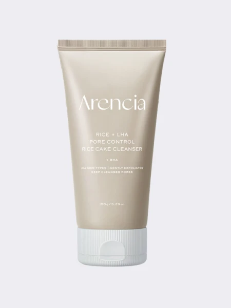 Очищающая пенка с экстрактом риса и салициловой кислотой Arencia Rice + LHA Pore Control Rice Cake Cleanser