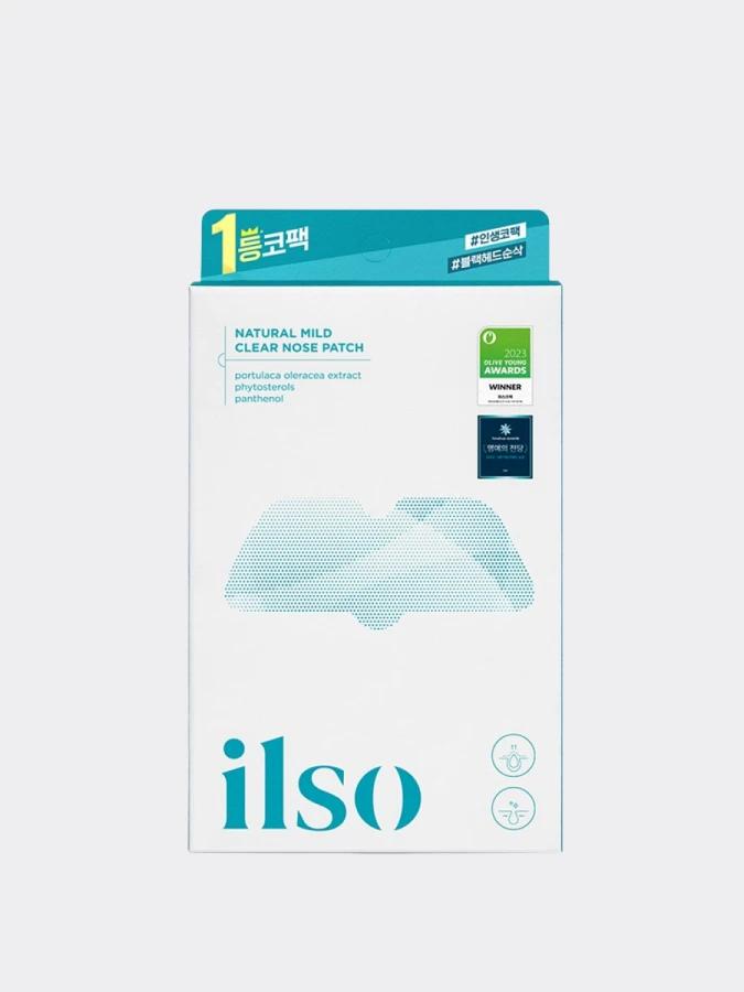 Набор двухступенчатых полосок для очищения сальных нитей на носу ilso Natural Mild Clear Nose Patch