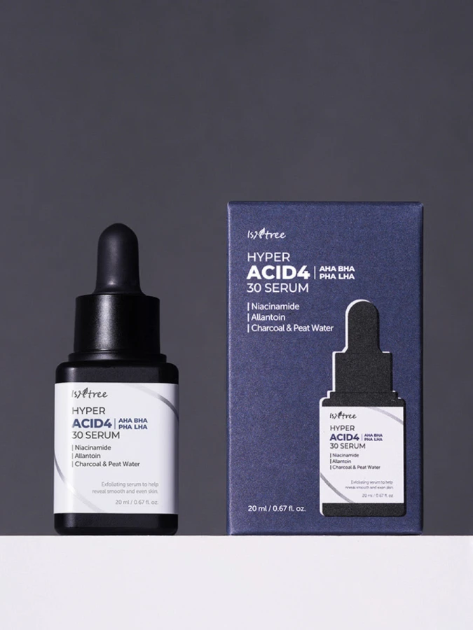 Смываемая пилинг-сыворотка для лица с комплексом кислот IsNtree Hyper Acid4 30 Serum