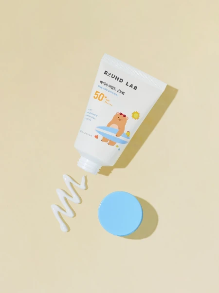 Детский минеральный солнцезащитный крем с керамидами Round Lab Baby Mild Sunscreen SPF50+ PA++++