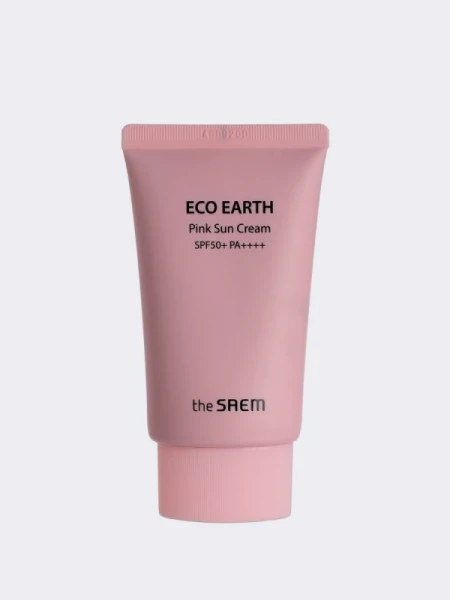 Солнцезащитный крем с каламином The Saem Eco Earth Pink Sun Cream SPF 50+ PA++++ Солнцезащитный крем с каламином The Saem Eco Earth Pink Sun Cream SPF 50+ PA++++