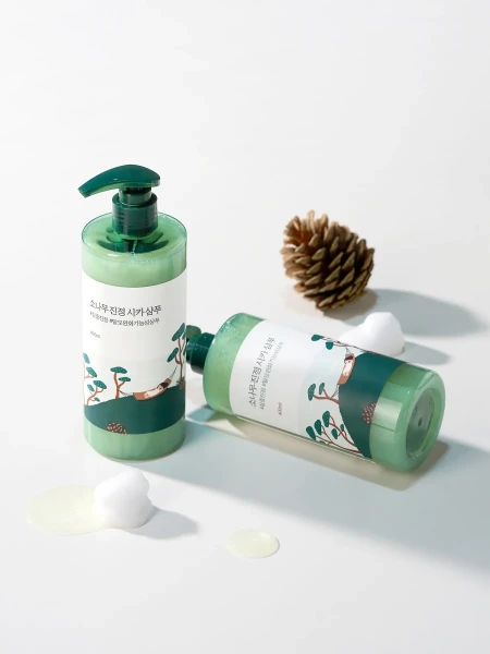 Себорегулирующий шампунь с экстрактом сосны и центеллы Round Lab Pine Calming Cica Shampoo