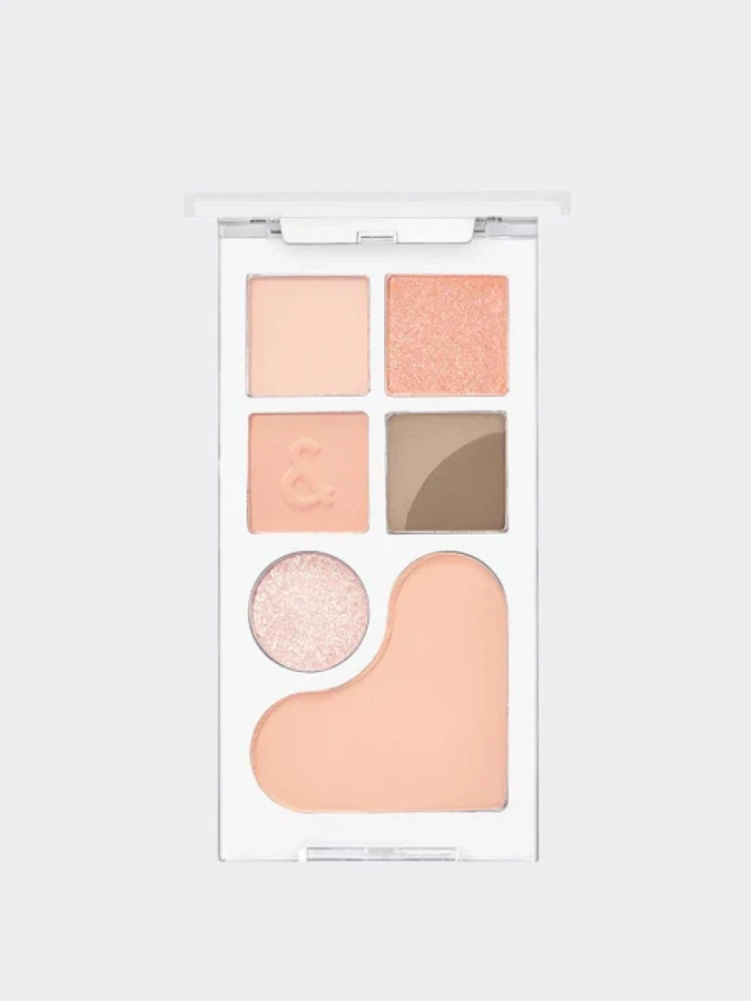 Палетка для макияжа век и лица в абрикосовых оттенках rom&nd Bare Layer Palette 01 Apricot Mood
