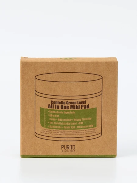 МИНИ Увлажняющие отшелушивающие пэды с центеллой PURITO Centella Green Level All In One Mild Pad