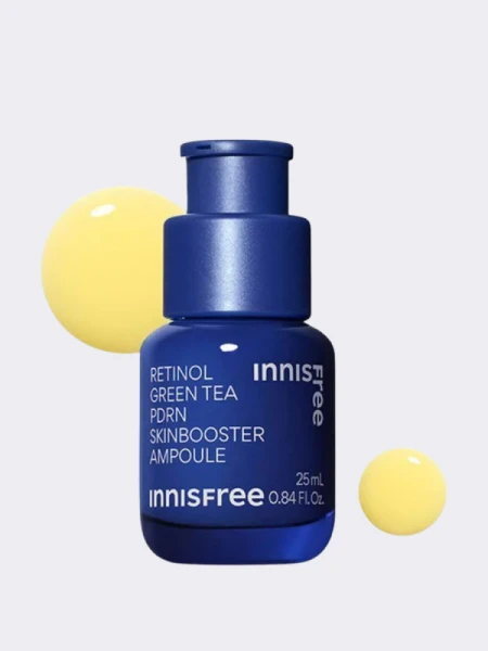Укрепляющая сыворотка-бустер с ретинолом и ПДРН innisfree Retinol Green Tea PDRN Skinbooster Ampoule
