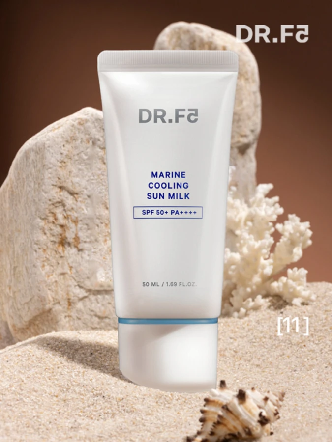 Освежающее солнцезащитное молочко с растительными экстрактами DR.F5 Marine Cooling Sun Milk SPF50+ PA++++