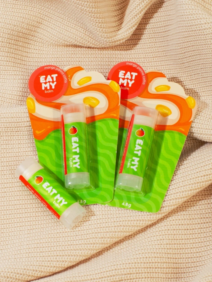 Бальзам для губ с ароматом манговой панна котты EAT MY BALM Mango Panna Cotta