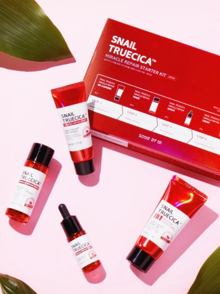 Набор миниатюр для восстановления кожи с муцином улитки и центеллой Some By Mi Snail Truecica Miracle Repair Starter Kit Набор миниатюр для восстановления кожи с муцином улитки и центеллой Some By Mi Snail Truecica Miracle Repair Starter Kit