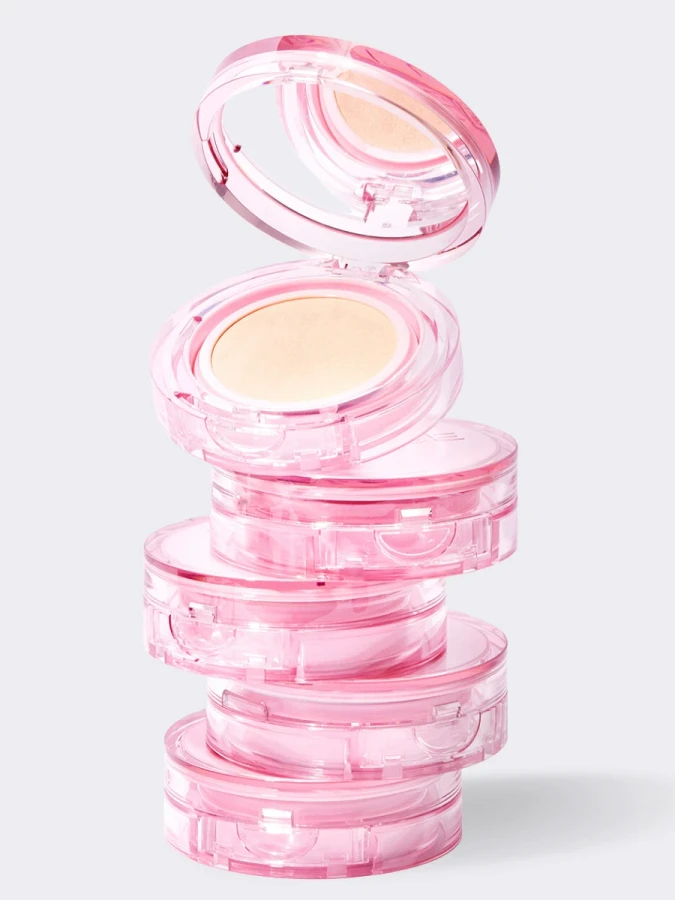 Тональный кушон с сияющим финишем AMUSE Dew Power Vegan Cushion SPF 50+ PA++++ 02 Healthy