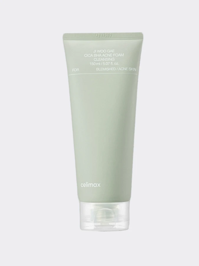 Успокаивающая пенка для умывания с экстрактом центеллы Celimax Ji Woo Gae Cica BHA Acne Foam Cleansing Успокаивающая пенка для умывания с экстрактом центеллы Celimax Ji Woo Gae Cica BHA Acne Foam Cleansing